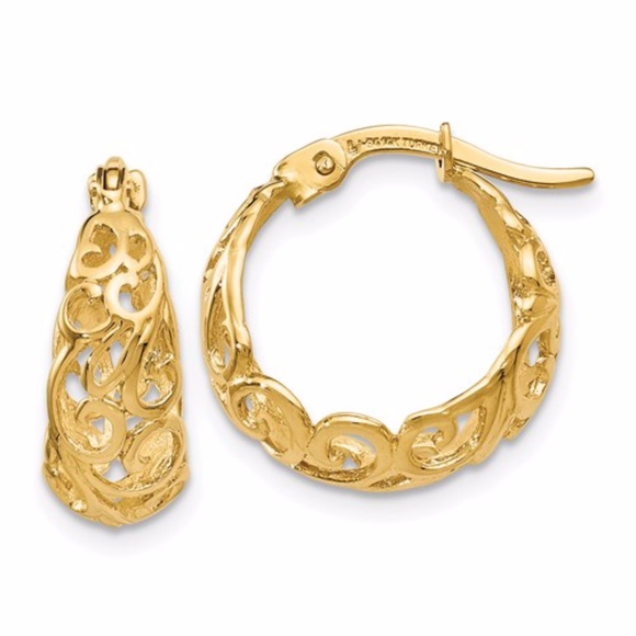 Jewelry - 14K Hinged Hoop Earrings